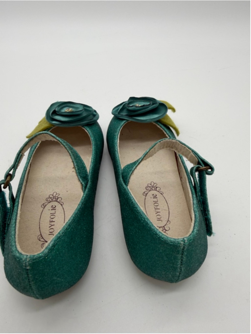 JOYFOLIE Charlotte Green Glitter Mary Jane Dress Shoes with Flower Size 9C - Picture 3 of 6